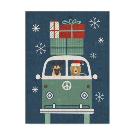 Trademark Fine Art Michael Mullan 'Holiday On Wheels Xii Navy' Canvas Art, 14x19 WAP08659-C1419GG